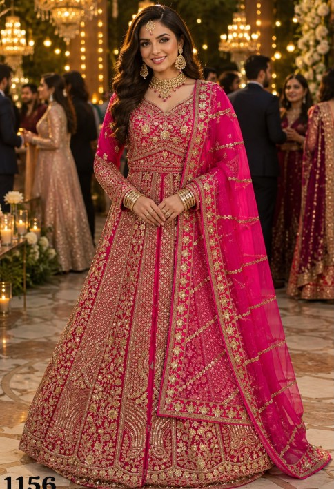 Readymade Lehenga Choli Embroidered Net in Pink