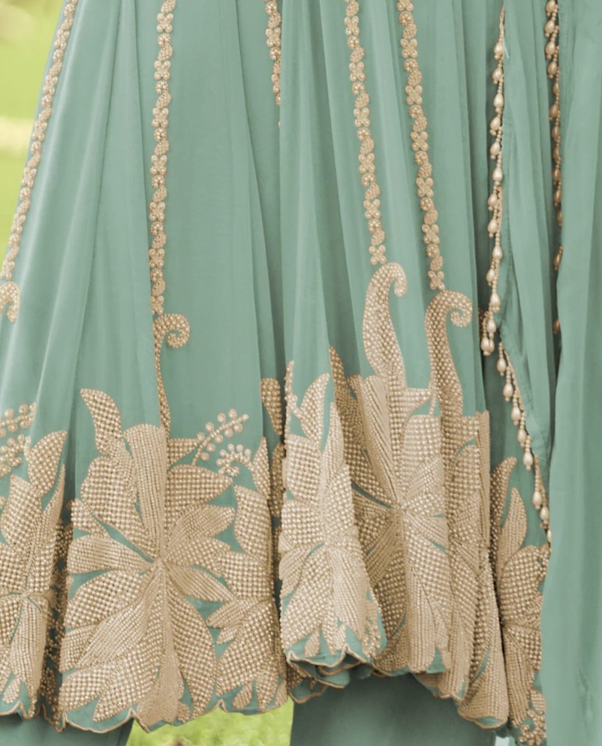 BLUE - Sky Bkue Georgette Anarkali Suit