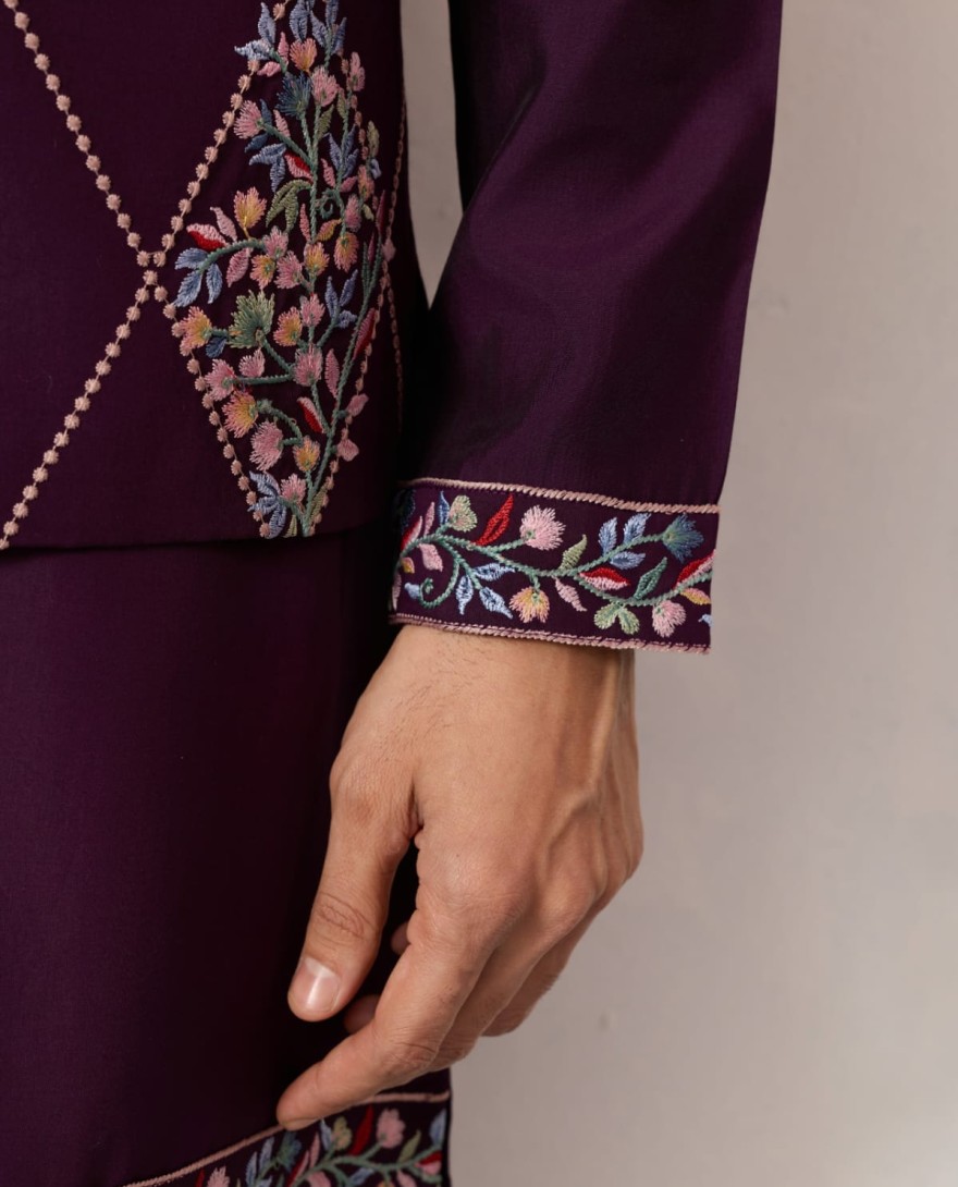 PURPLE - Premium Purple Koti Kurta Pajama for Wedding Wear