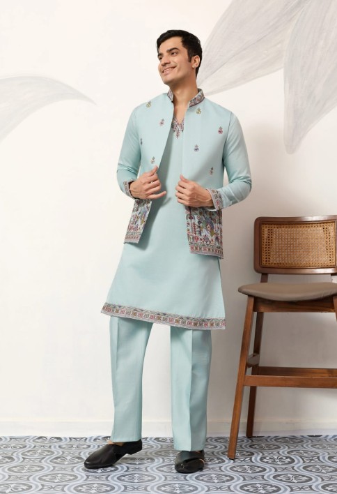 Elegant Groom Pista Koti Kurta Pant for Wedding Special