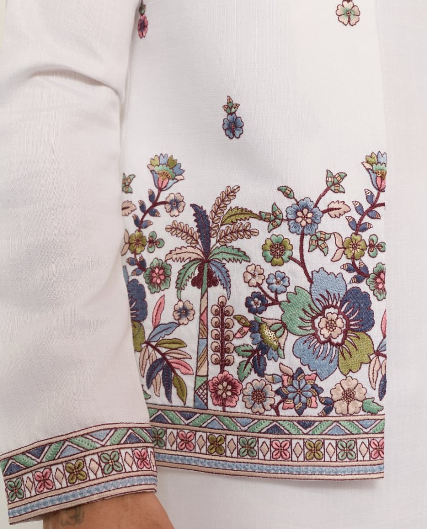 WHITE - Indian Traditional White Koti Kurta Pant for Mens Wear