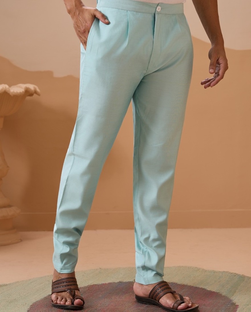 BLUE - Stylish Sky Color Mens Koti Kurta Set Collection