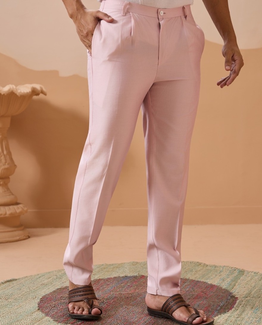 PINK - Classy Light Pink Mens Koti Kurta for Wedding Celebrations