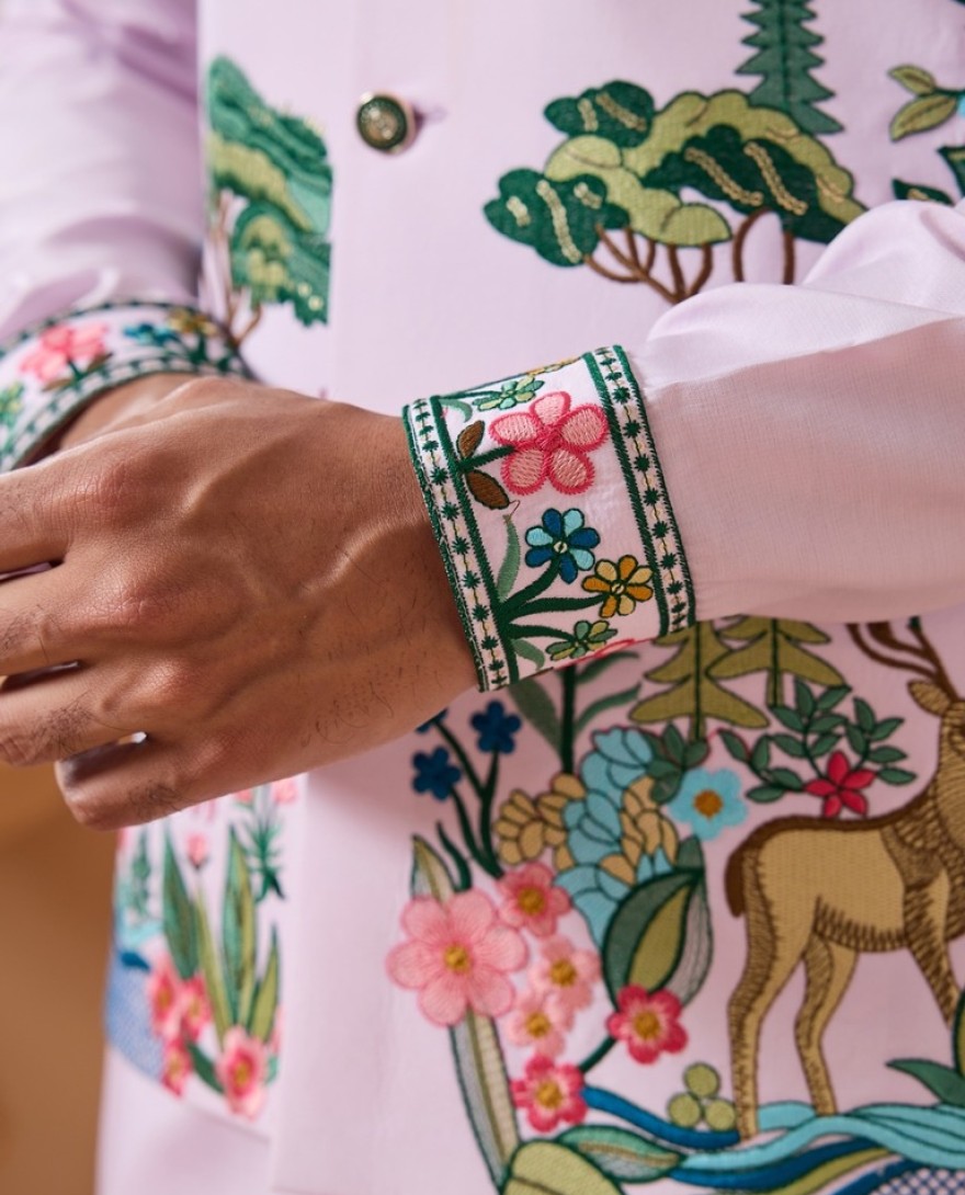 LAVENDER - Vantara Design Luxury Lavender Mens Wear Koti Kurta