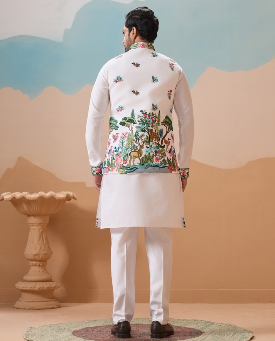 WHITE - Vantara Style Premium White Mens Wear Koti Kurta Collection