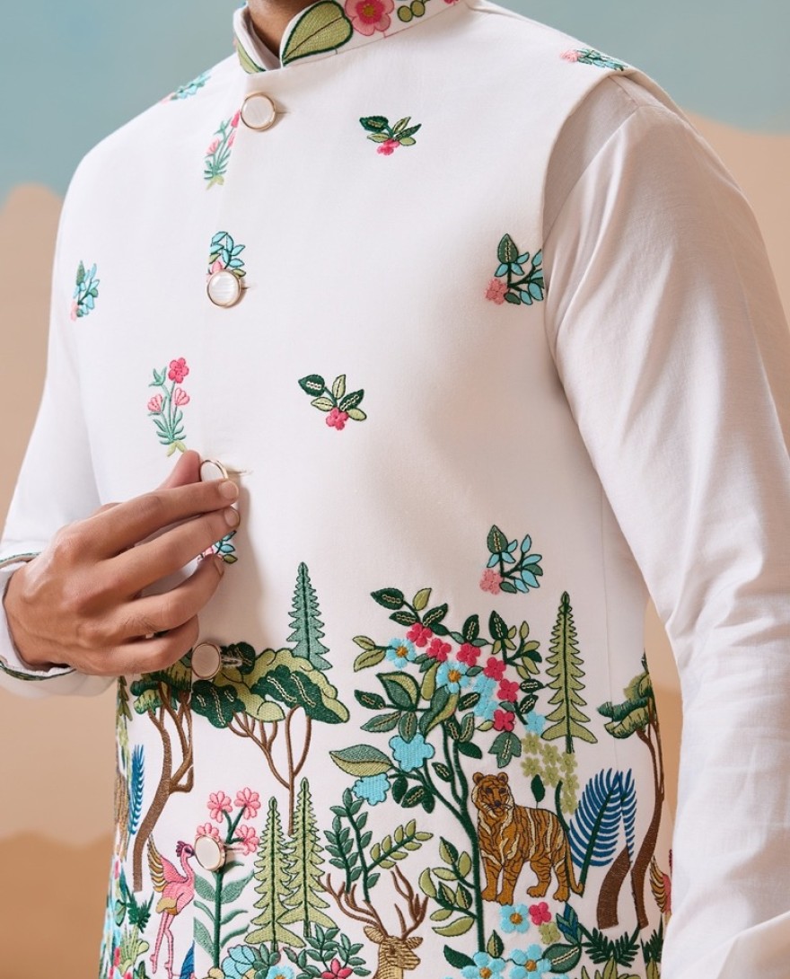 WHITE - Vantara Style Premium White Mens Wear Koti Kurta Collection