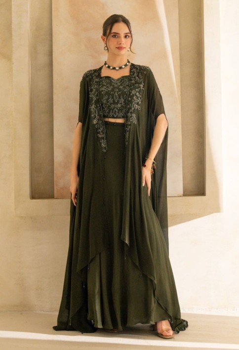 Regal Embellished Indo-Western Set