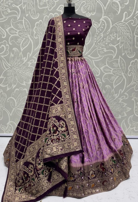 Elegant Look Pink Georgette Satin Fabric Crafted Lehenga Choli for this Wedding Season