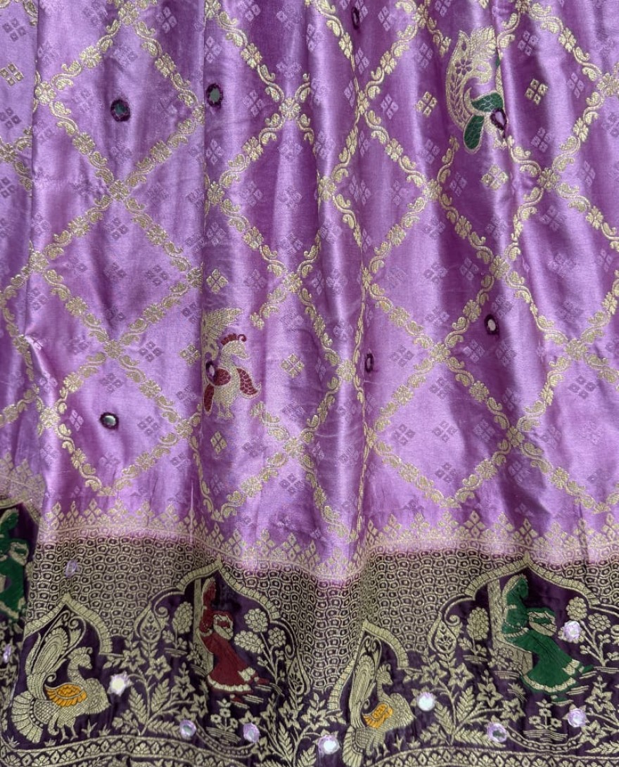 2881purple - Elegant Look Pink Georgette Satin Fabric Crafted Lehenga Choli for this Wedding Season