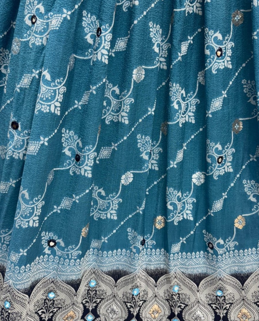 2882blue - Graceful Pattern Blue Eye-Catchy Color range Sober wedding wear lehenga choli 