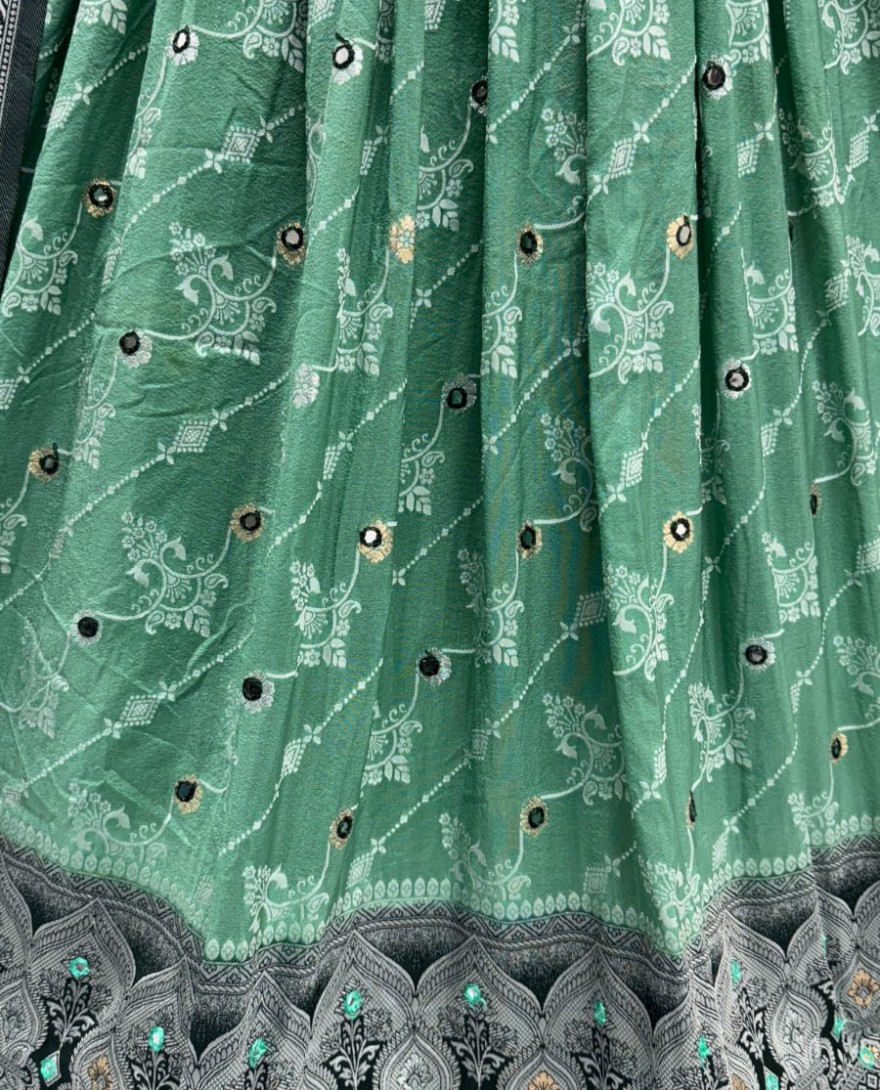 2882green - Graceful Pattern Green Eye-Catchy Color range Sober wedding wear lehenga choli 