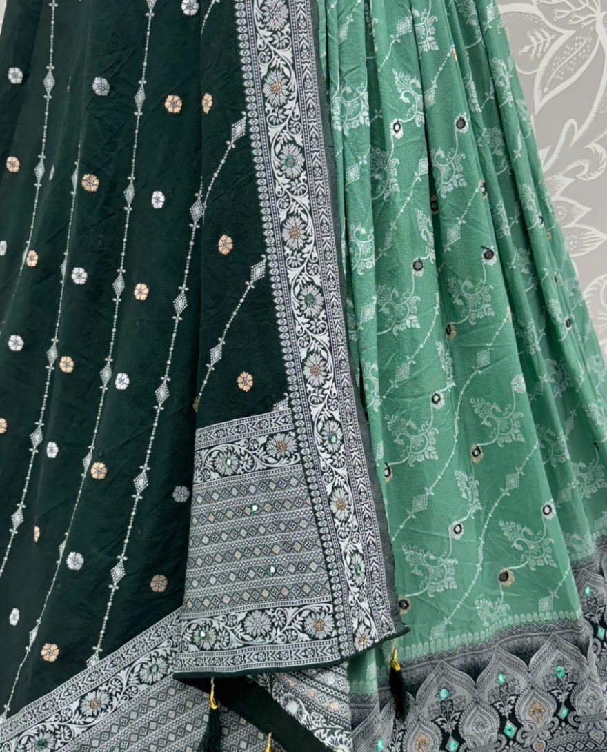 2882green - Graceful Pattern Green Eye-Catchy Color range Sober wedding wear lehenga choli 