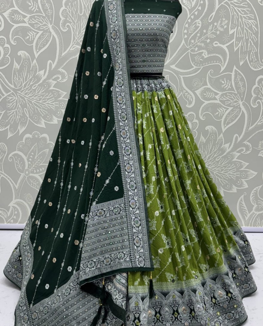 2882lightgreen - Graceful Pattern Light green Eye-Catchy Color range Sober wedding wear lehenga choli 