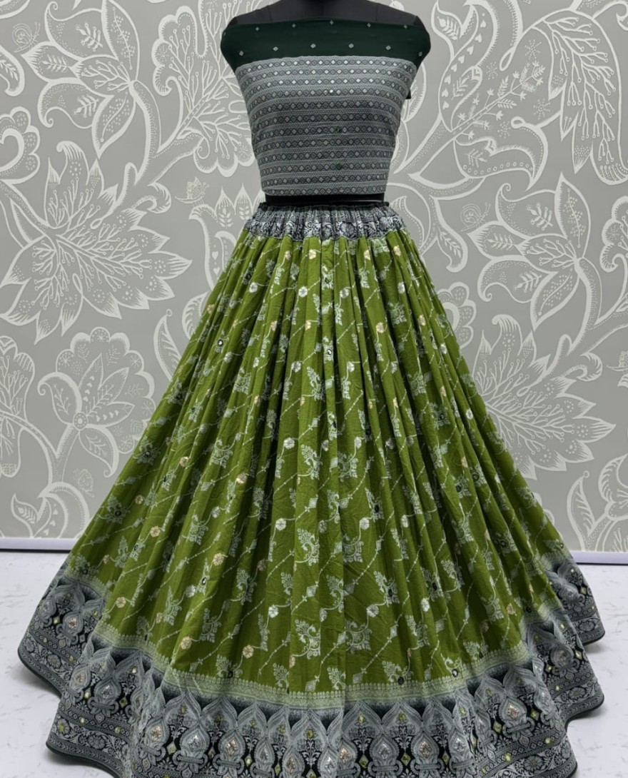 2882lightgreen - Graceful Pattern Light green Eye-Catchy Color range Sober wedding wear lehenga choli 