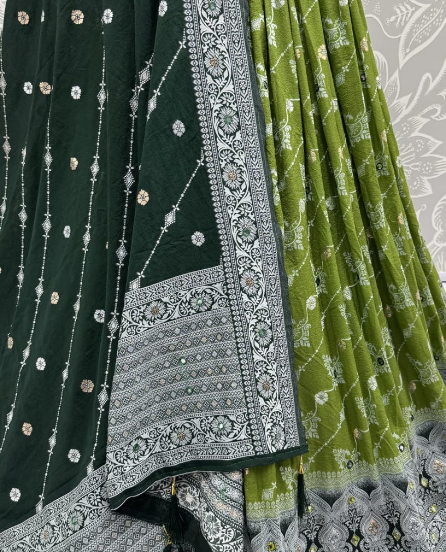 2882lightgreen - Graceful Pattern Light green Eye-Catchy Color range Sober wedding wear lehenga choli 