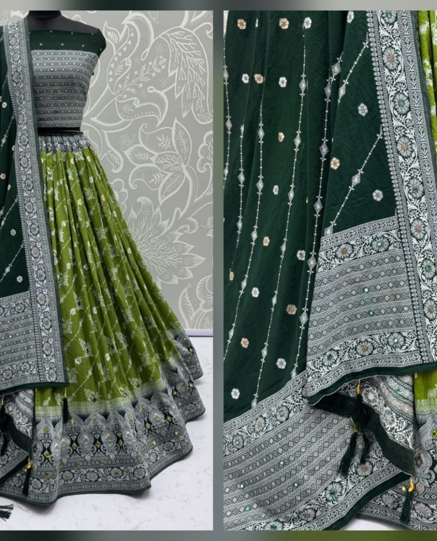 2882lightgreen - Graceful Pattern Light green Eye-Catchy Color range Sober wedding wear lehenga choli 