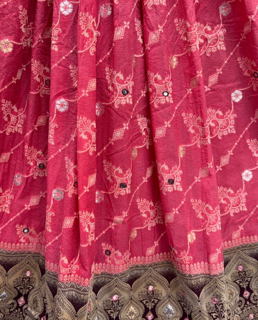 2882pink - Graceful Pattern Pink Eye-Catchy Color range Sober wedding wear lehenga choli 