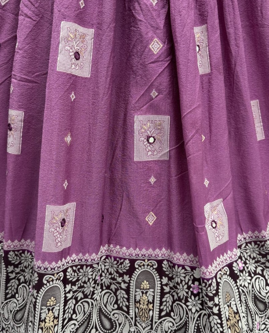 2884purple - Eye-Catchy Purple Color range Sober Work Georgette Fabric wedding wear lehenga choli 