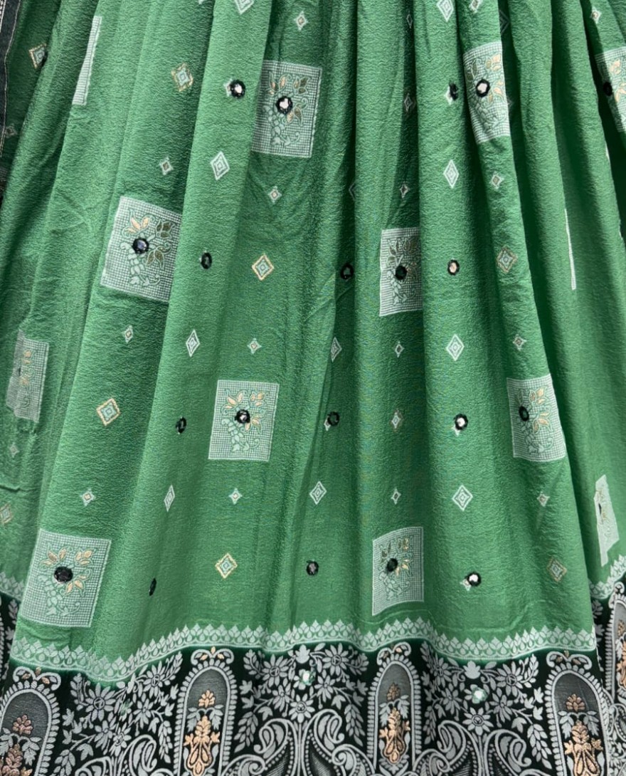 2884green - Eye-Catchy Green Color range Sober Work Georgette Fabric wedding wear lehenga choli 