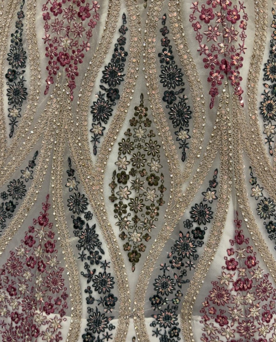 GOLDEN - Abstinent Golden Art of Work with Detailed Thread work Designer LehengaCholi perfect for reception wear