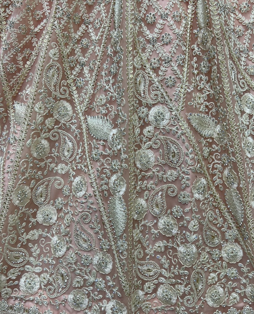 2564-pink - Dori and Zircon Diamond pink Combine Designer Partywear Lehengacholi 