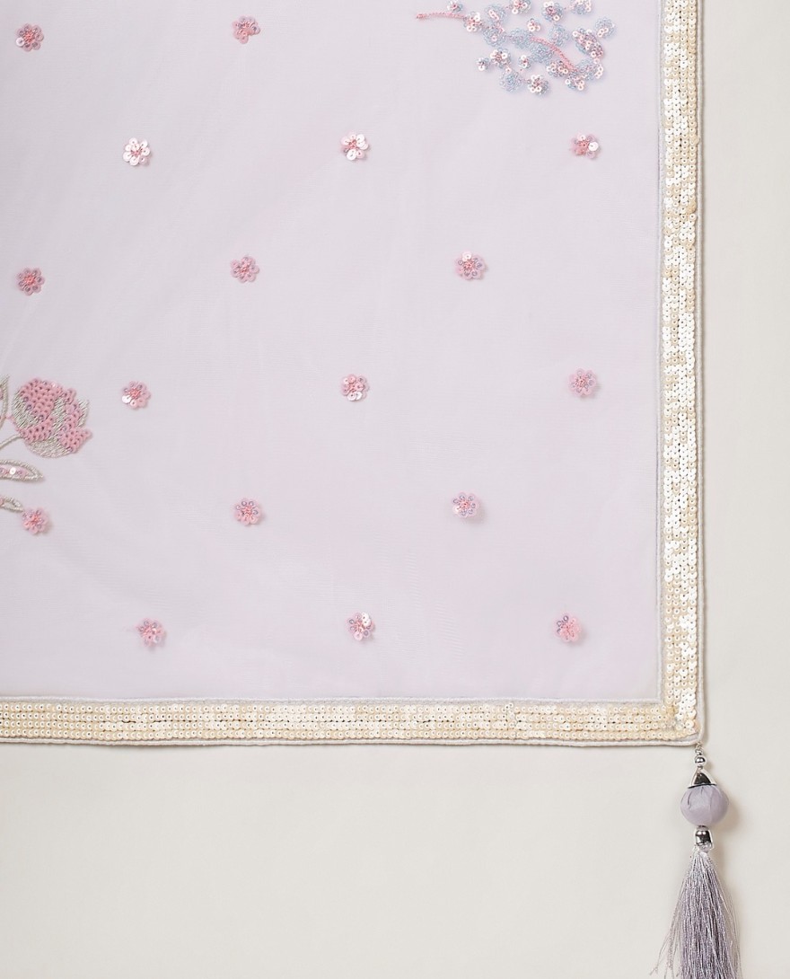 MAUVE - Mauve Radiant Blossom Soft Net Lehenga Choli