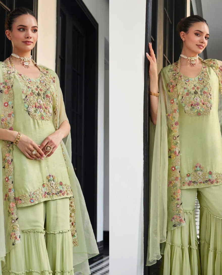 102-green - Zeenat-Sharara Set