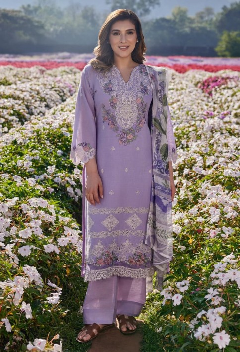 Lavender Cutwork-Suit Set