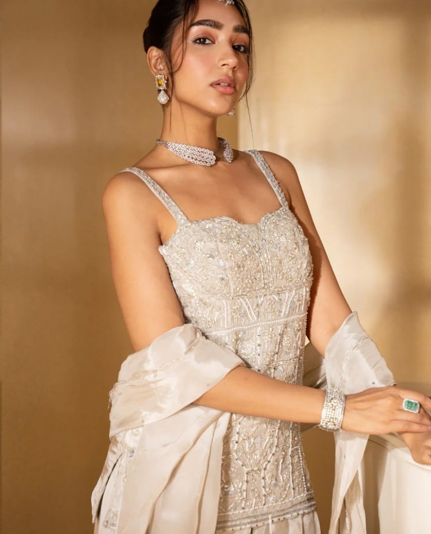 GREY - Grey handwork-palazzo set