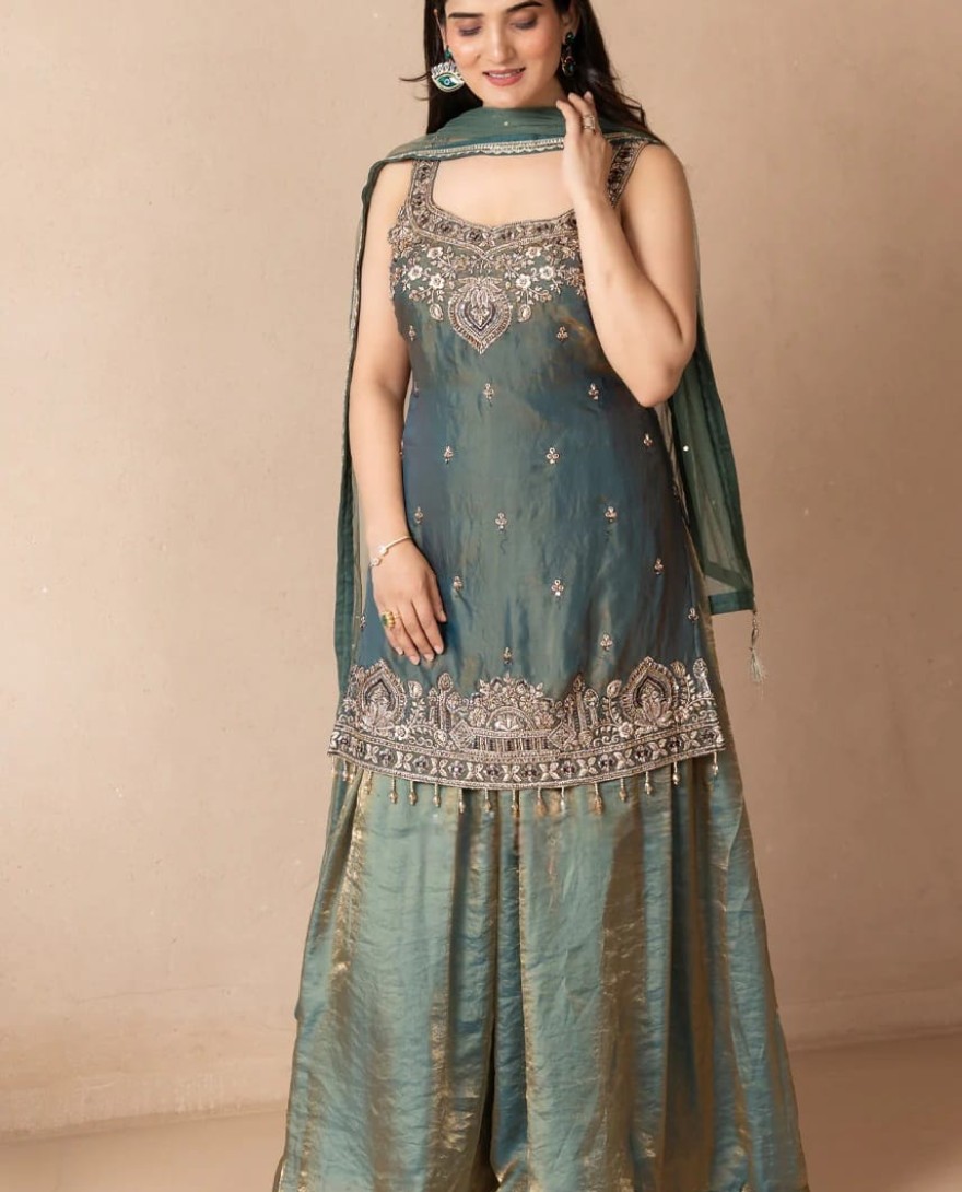 BLUE - Gleaming Grace-Skirt Set