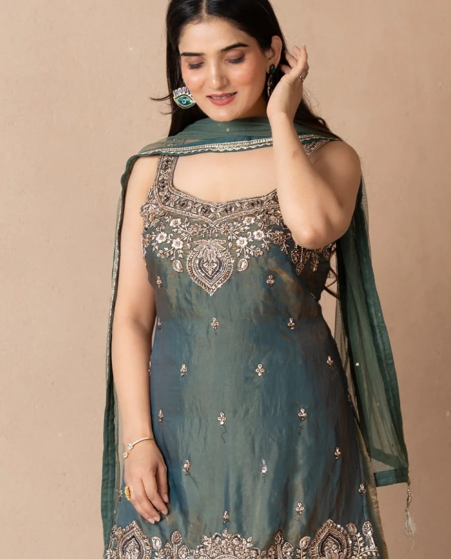 BLUE - Gleaming Grace-Skirt Set