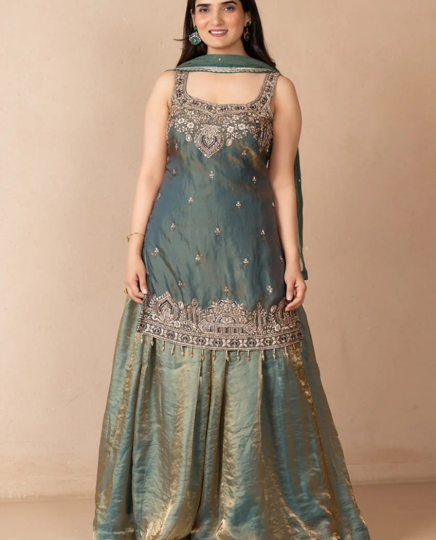 BLUE - Gleaming Grace-Skirt Set