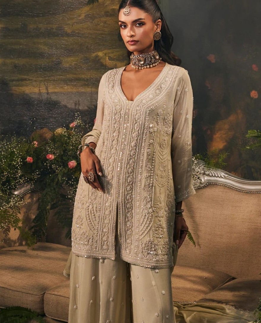 GREEN - Meher-Handwork Palazzo Set