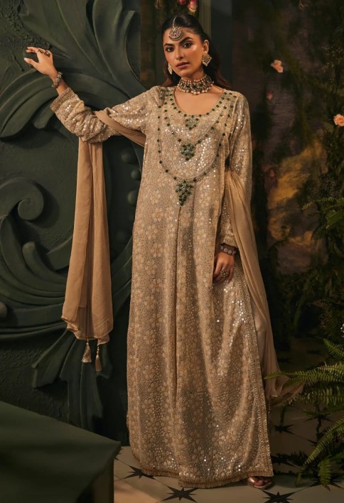 Champagne Embroidered-Pakistani Suit Set