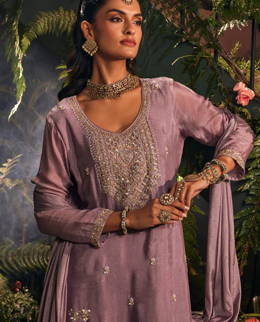 PURPLE - Mehreen Handwork-Sharara Set