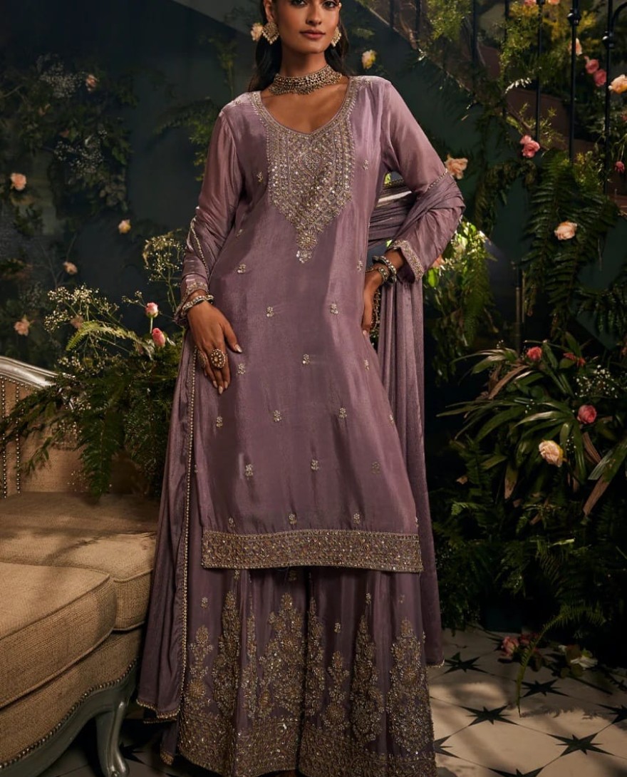 PURPLE - Mehreen Handwork-Sharara Set