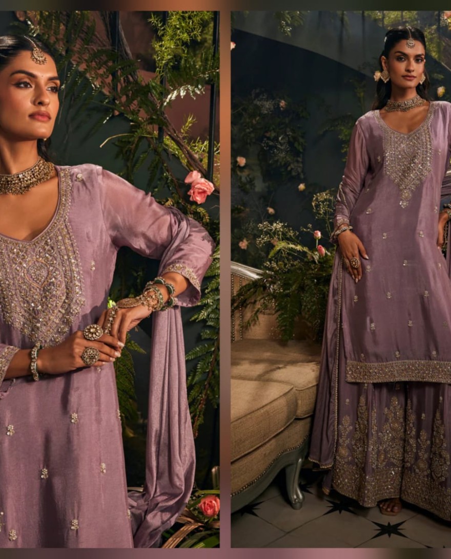 PURPLE - Mehreen Handwork-Sharara Set
