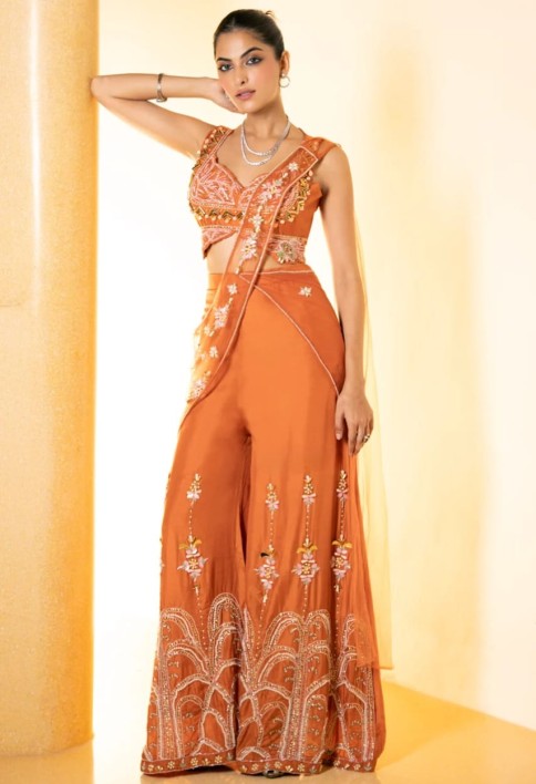 Slay in Tangerine-Palazzo Set