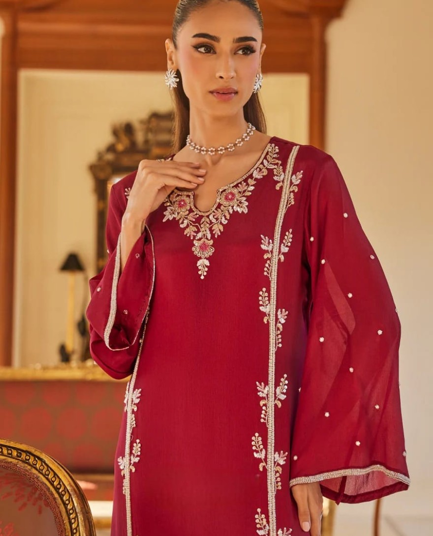 RED - Sabrina Pakistani Jalabiya-Suit Set