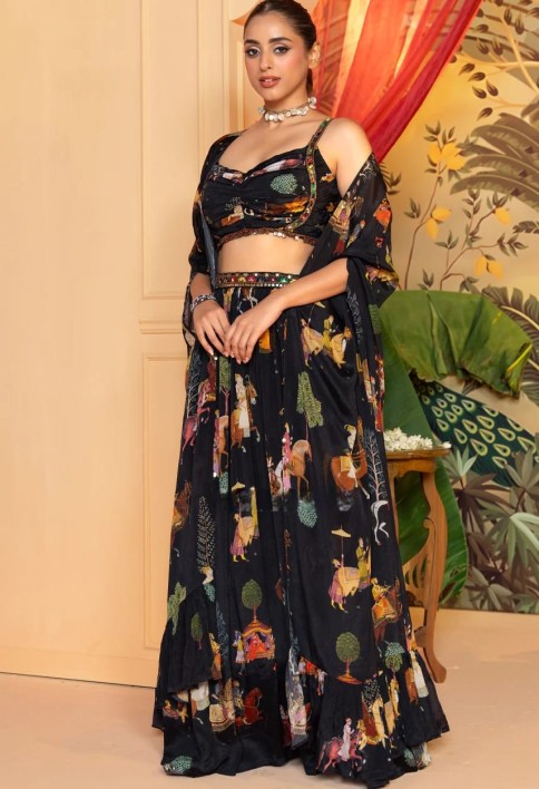 Dark Drama-Skirt Set