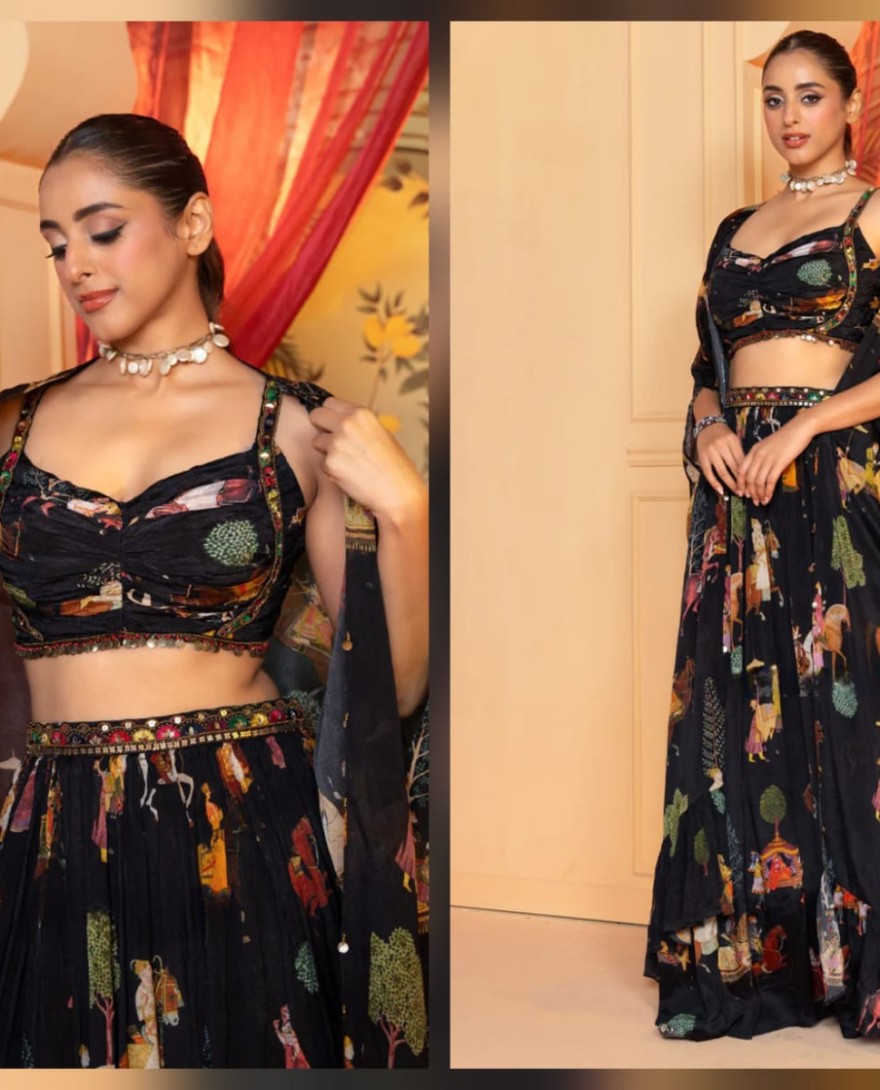 BLACK - Dark Drama-Skirt Set