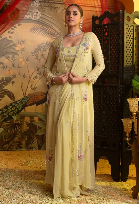 Effortless-Pre-Drape Saree with jacket